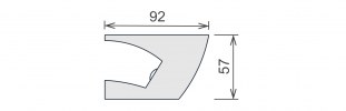 Фото сечения Карниз потолочный гипсовый с подсветкой КГС 047